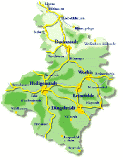 Karte vom Eichsfeld